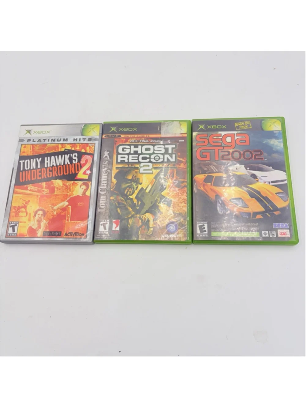 Xbox Game Lot JSRF Sega GT 2002 Tony Hawk Underground 2 Ghost Recon 2